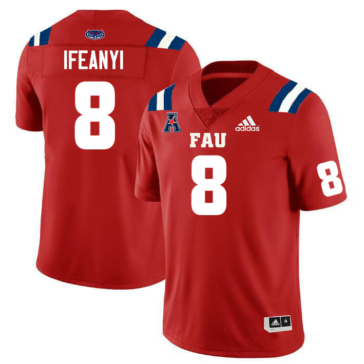 Florida Atlantic Owls #8 Chisom Ifeanyi College Football Jerseys Stitched Sale-Red